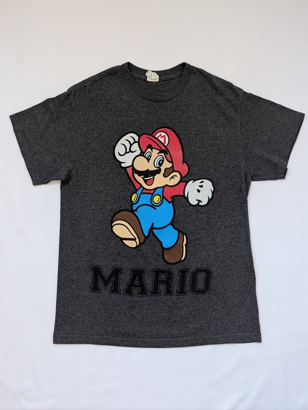 Super Mario Graphic T-Shirt Men's M Gray Short Sleeve Delta Pro Weight Brand